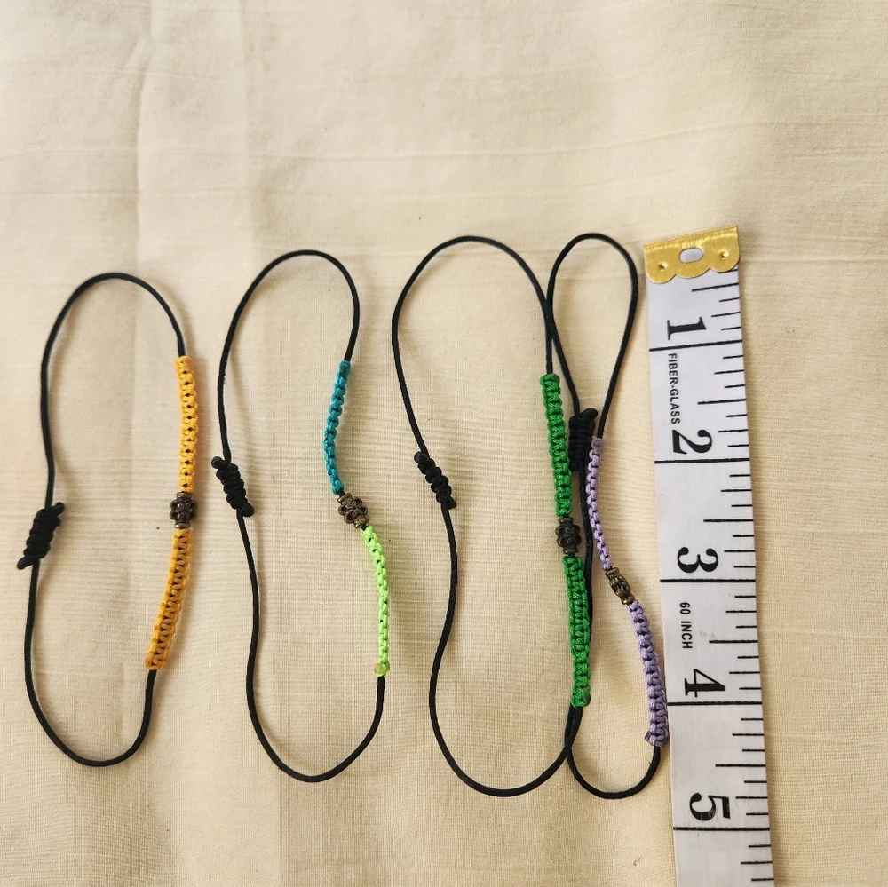 Adjuatable Bracelet Handmade Braided Bracelet 4 Pieces Unisex Multicolor. #02